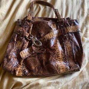 Francisco Blasia LG brown/black snake skin purse